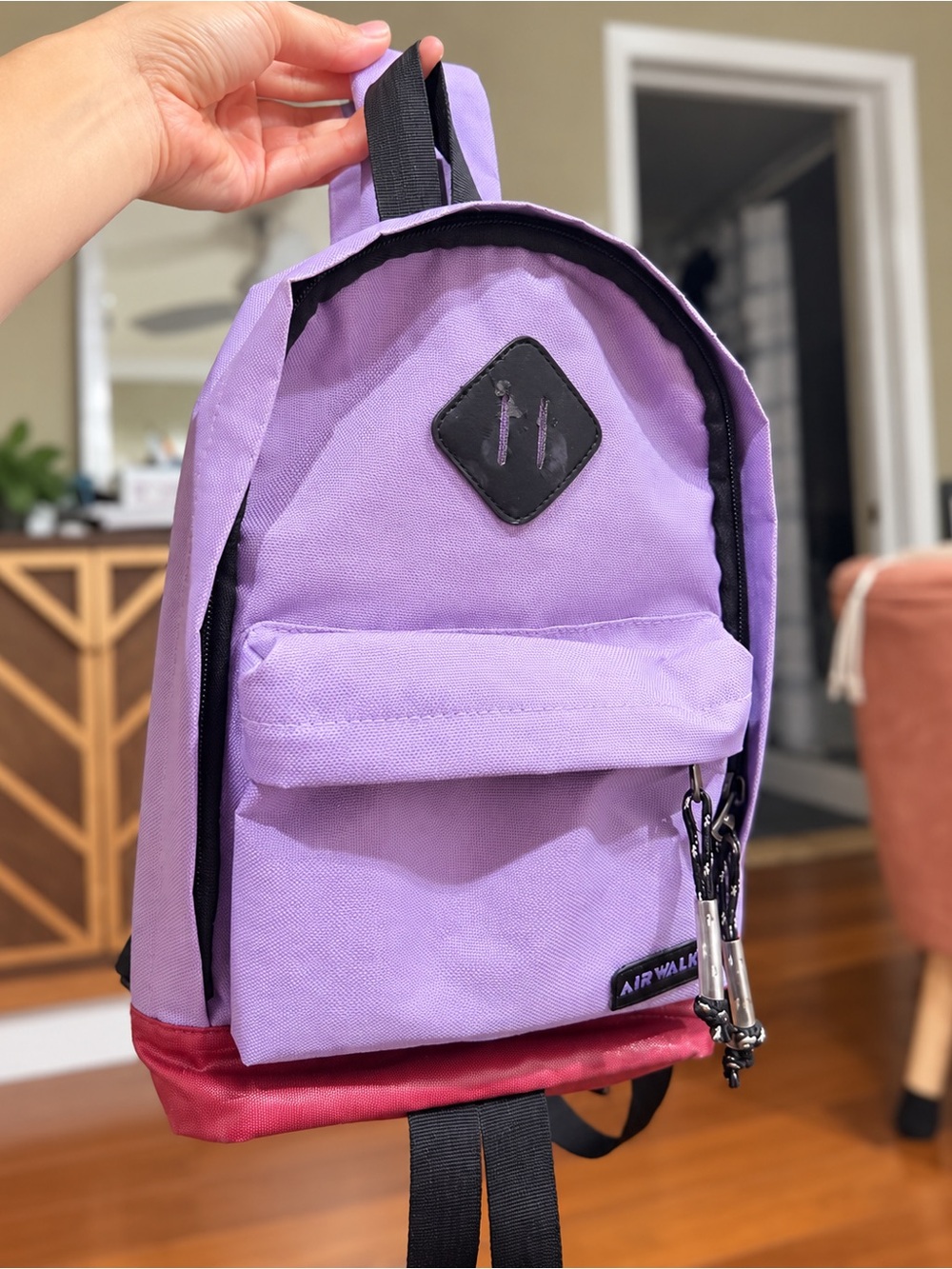 Airwalk Lavender Backpack with Red Base